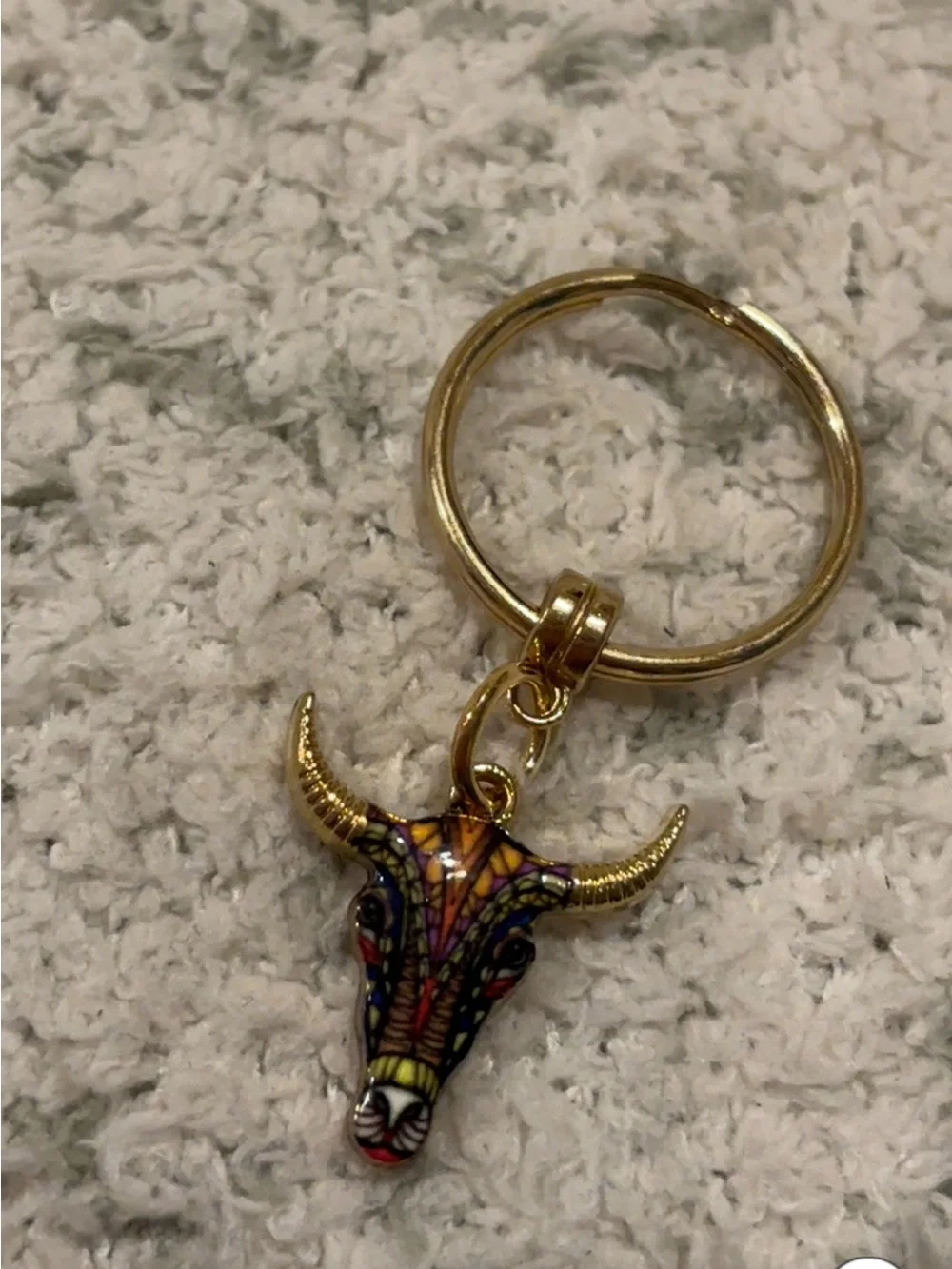 Western Bull Cattle Skull Key Chain Bag Charm NWT 2.25”